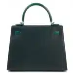 Hermès 2023 Kelly 25 Vert Emeraude and Vert Cypress Madame & Shiny Niloticus Crocodile Palladium Hardware Lushentic Replica