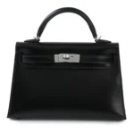 Hermès Mini Kelly II Black Box Calfskin Palladium Hardware luxury bags