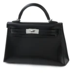 Hermès Mini Kelly II Black Box Calfskin Palladium Hardware luxury bags