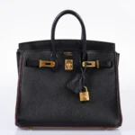 Hermès HSS Birkin 25 Black and Rouge H Chevre Gold Hardware Quality Replica