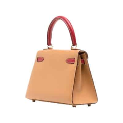 Hermès 2002 Kelly 28 Orange Buffalo Gold Hardware Replica Bags