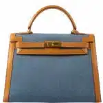 Hermès 1997 Kelly 32 Sellier Denim & Vache Naturelle Gold Hardware