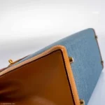 Hermès 1997 Kelly 32 Sellier Denim & Vache Naturelle Gold Hardware