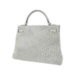 Hermès 2000 Kelly 32 Black and White Buffalo Silver Hardware