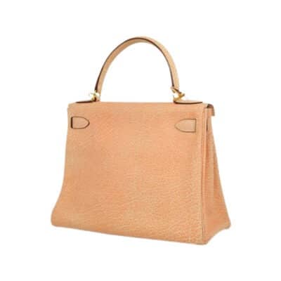 Hermès 2002 Kelly 28 Orange Buffalo Gold Hardware Replica Bags