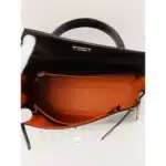 Hermès 2006 Kelly 25 Black and Orange Togo Palladium Hardware