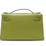 Hermès 2007 Kelly Pochette Vert Anis Swift Palladium Hardware Affordable