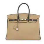 Hermès 2008 Custom Birkin 35 Beige And Black Clémence Palladium Hardware Luxury replica handbag