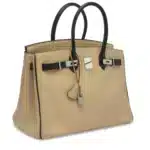 Hermès 2008 Custom Birkin 35 Beige And Black Clémence Palladium Hardware Luxury replica handbag