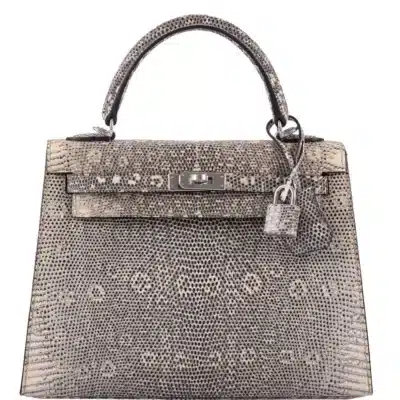 Hermès 2010 Kelly 25 Sellier Ombre Lizard Palladium Hardware