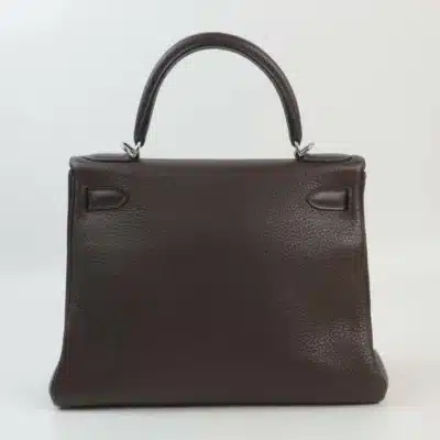 Hermès 2014 Kelly 28 Café Clemence Palladium Hardware Lushentic inspired bags