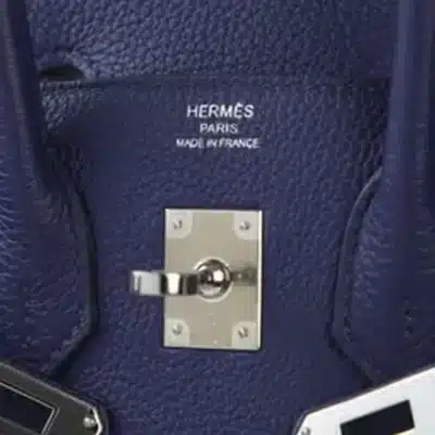 Hermès 2018 Birkin 25 Bleu Encre Bordeaux Togo Swift logo1