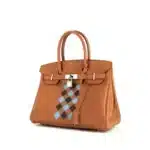 Hermès Rare Collectible 2019 Birkin 30 Brown/Light Blue/Black Swift Palladium Hardware