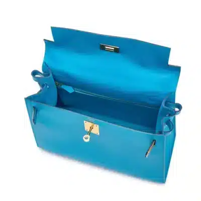 Hermès 2021 Kelly 28 Sellier Bleu Frida Madame interior