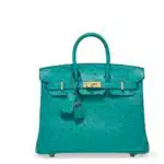 Hermès 2022 Birkin 25 Vert Vérone Ostrich Gold Hardware