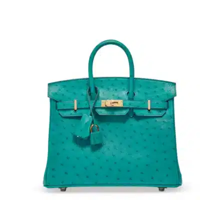 Hermès 2022 Birkin 25 Vert Vérone Ostrich Gold Hardware