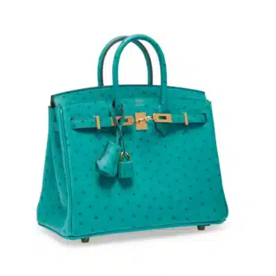 Hermès 2022 Birkin 25 Vert Vérone Ostrich Gold Hardware