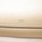 Hermès 2022 HSS Kelly 28 Sellier Jaune Citron/Nata Swift Canvas Palladium Hardware Replica Quality