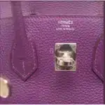 Hermès Kelly 35 Sellier Violet Shiny Porosus Crocodile Palladium Hardware