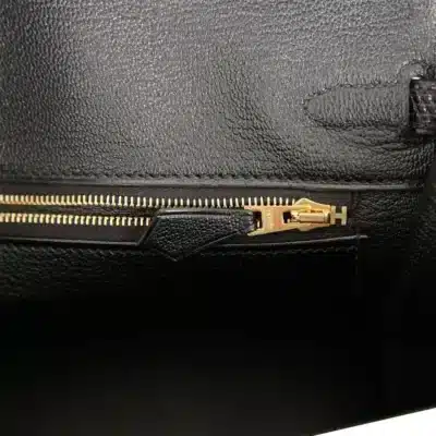 Hermès Birkin 25 Black Nilo Lizard detail1