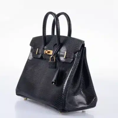 Hermès Birkin 25 Black Niloticus Lizard Gold Hardware