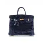 Hermès Birkin 25 Bleu Saphir Lissé Niloticus Crocodile Gold Hardware