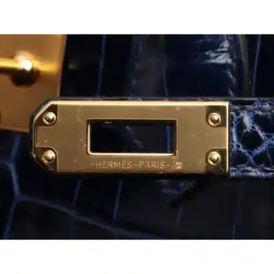 Hermès Birkin 25 Bleu Saphir Lissé Niloticus Crocodile Gold Hardware