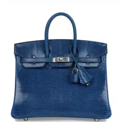 Hermès Birkin 25 Bleu Saphir Lizard Palladium Hardware