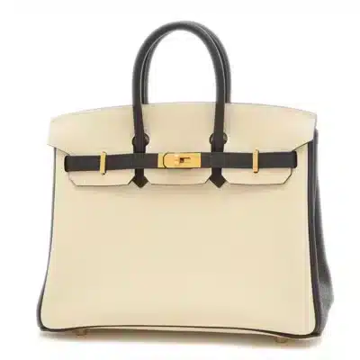 Hermès Birkin 25 Cre Black Togo Brushed Gold Hardware