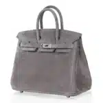 Hermès Birkin 25 Gris Fume Doblis Suede Palladium Hardware