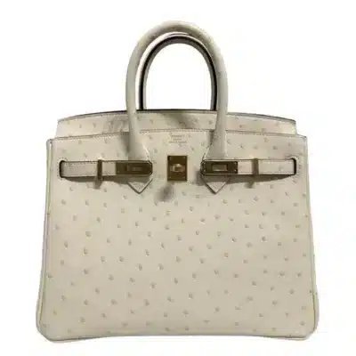 Hermès Birkin 25 Nata/White/Beige Ostrich Gold Hardware