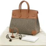 Hermès HSS Birkin 25 Noisette Swift & Cadrille Toile Silver Hardware Replica designer handbags