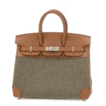 Hermès HSS Birkin 25 Noisette Swift & Cadrille Toile Silver Hardware Replica designer handbags