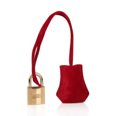 Hermès Birkin 25 Rouge Vif Suede Doblis Gold Hardware