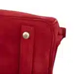 Hermès Birkin 25 Rouge Vif Suede Doblis Gold Hardware