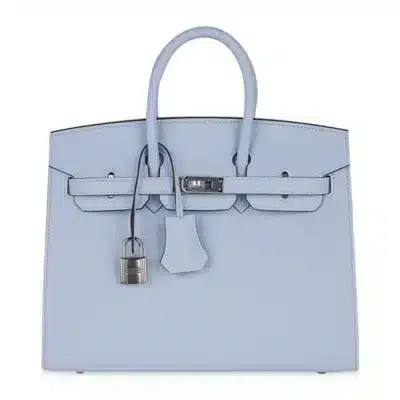 Hermès Birkin 25 Sellier Blue Brume Epsom Palladium Hardware