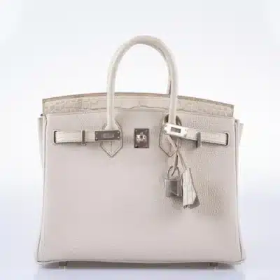 Hermès Birkin 25 Touch Beton Matte Alligator Missipensis & Togo front2