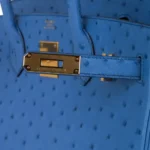 Hermès Birkin 30 Blue Colvert Ostrich Gold Hardware