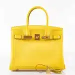 Hermès Birkin 30 Jaune de Naples Taurillon Novillo Gold Hardware Best Lushentic Bags