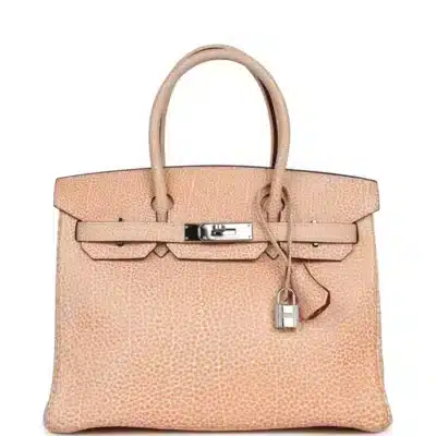 Hermès Birkin 30 Orange Dalmatian Buffalo Palladium Hardware