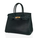 Hermès Birkin 30 Vert Fonce Matte Porosus Crocodile Gold Hardware