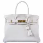 Hermès Birkin 30 White Clemence Gold Hardware