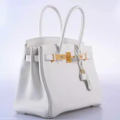 Hermès Birkin 30 White Clemence Gold Hardware