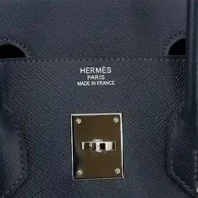 Hermès Birkin 35 Blue Indigo Epsom & Canvas logo1