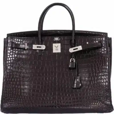 Hermès Birkin 40 Black Matte Crocodile Porosus Palladium Hardware