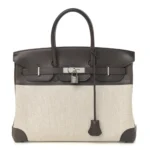 Hermès Birkin 40 Havane Matte Porosus Crocodile & Toile Brushed Palladium Hardware Affordable designer bag dupes