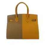 Hermès Rare Collectible Birkin Sellier 30 Bi-Color Etoupe Grey and Sesame Epsom Silver Hardware