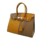 Hermès Rare Collectible Birkin Sellier 30 Bi-Color Etoupe Grey and Sesame Epsom Silver Hardware