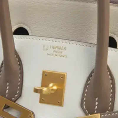 Hermès HSS 2014 Birkin 25 Etoupe Parchemin White Swift logo1