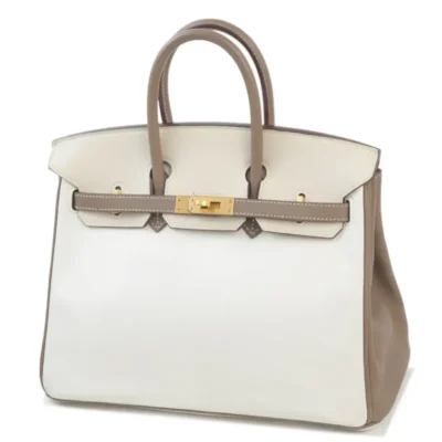 Hermès HSS 2014 Birkin 25 Etoupe/Parchemin/White Swift Brushed Gold Hardware